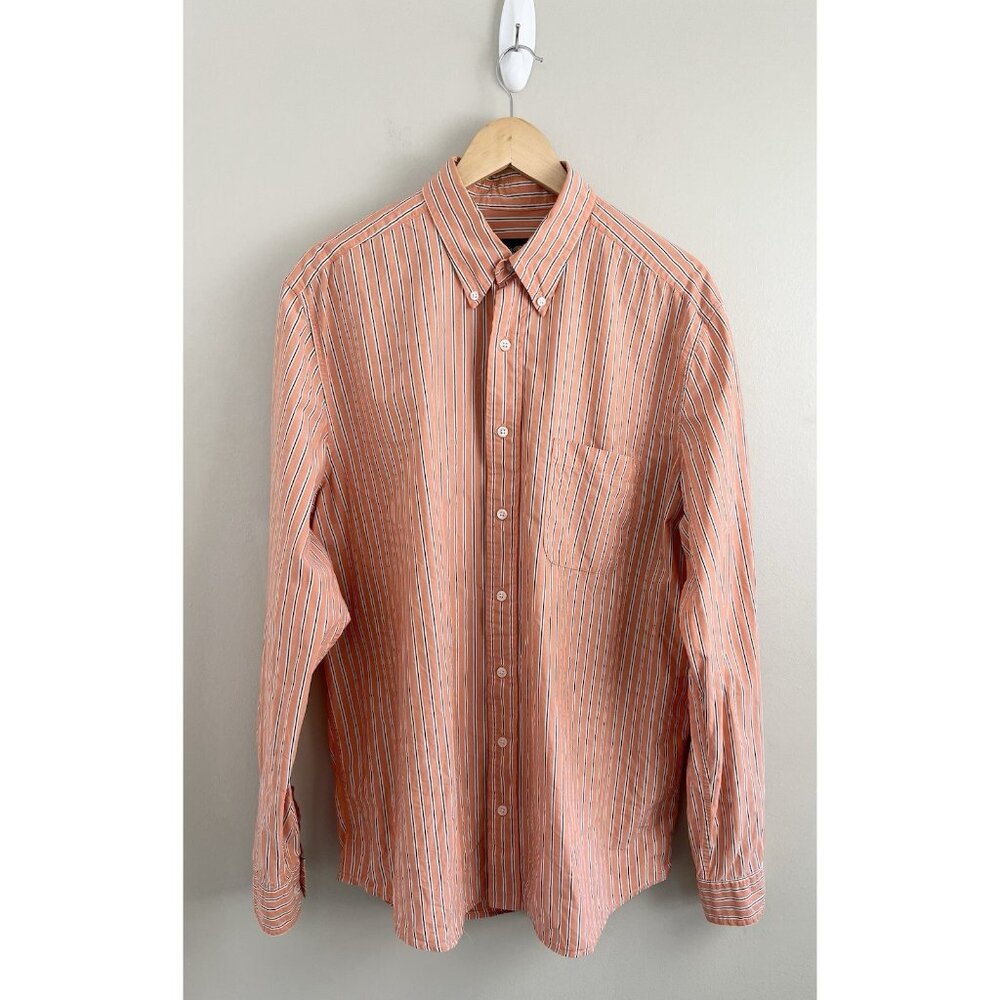 Eddie Bauer Shirt Mens Large Tall‎ Striped Button Up Long Sleeve Preppy